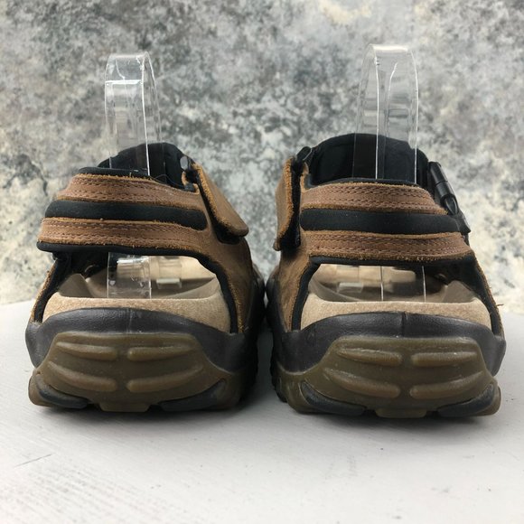 GH Bass & Co Men's Size 11M Northview Brown Leather Open Toe Hook & Loop Sandals - Picture 7 of 13